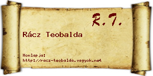 Rácz Teobalda névjegykártya